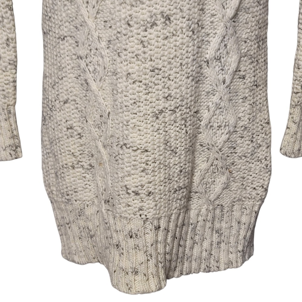 American Eagle Cable Knit Sweater Dress Cream Gray Marled Wool Blend XS Mini - Picture 4 of 7